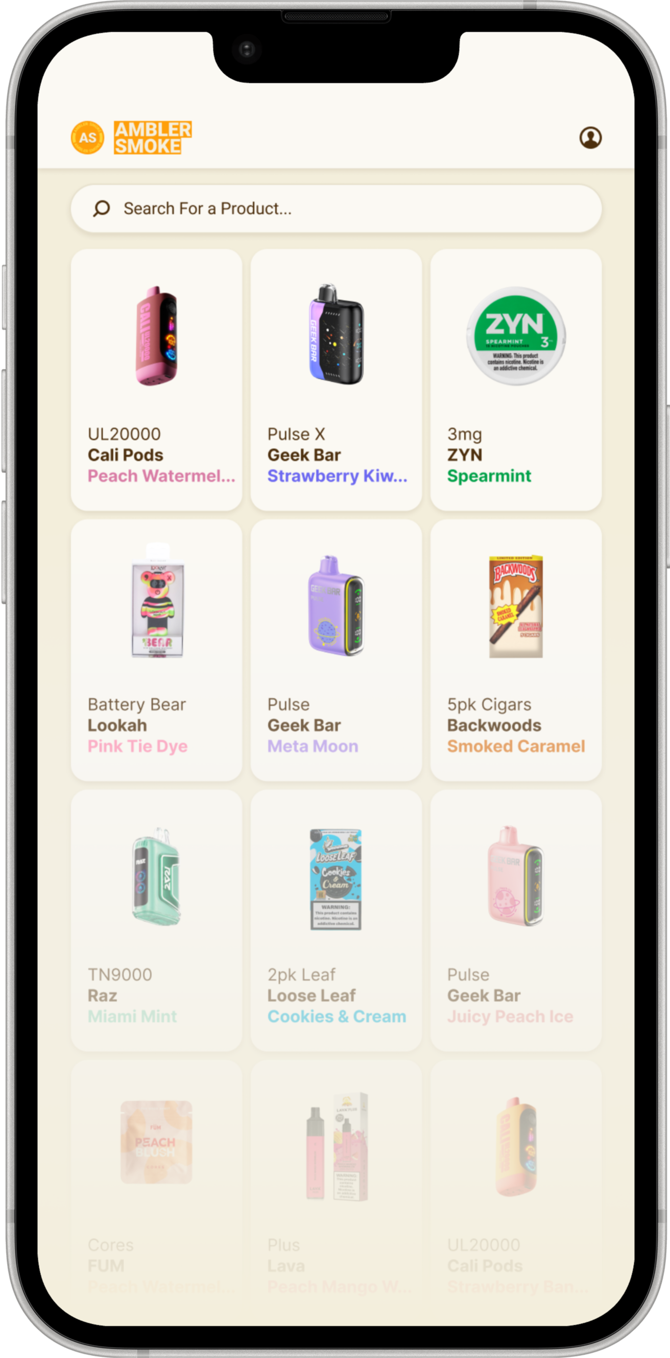 nook Marketplace mobile discovery experience for local smoke shop products