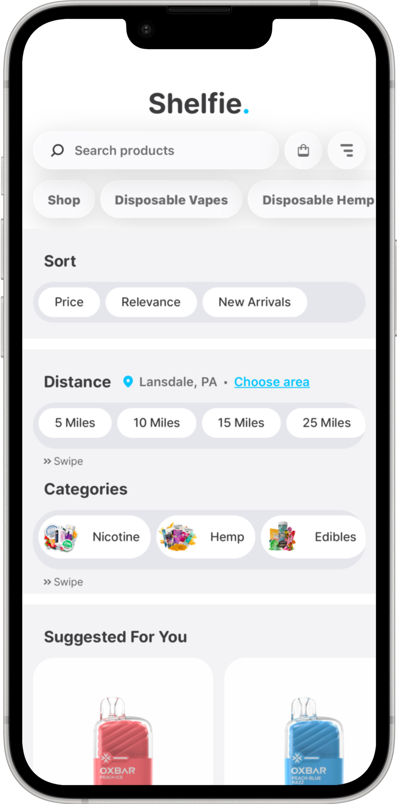 nook Marketplace mobile discovery experience for local smoke shop products